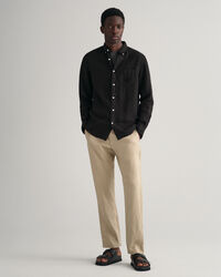 Camicia di lino tinto in capo regular fit