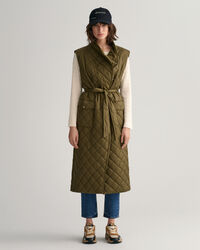 Piumino smanicato trapuntato lungo