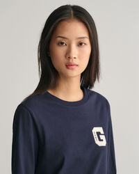 T-shirt girocollo G a maniche lunghe