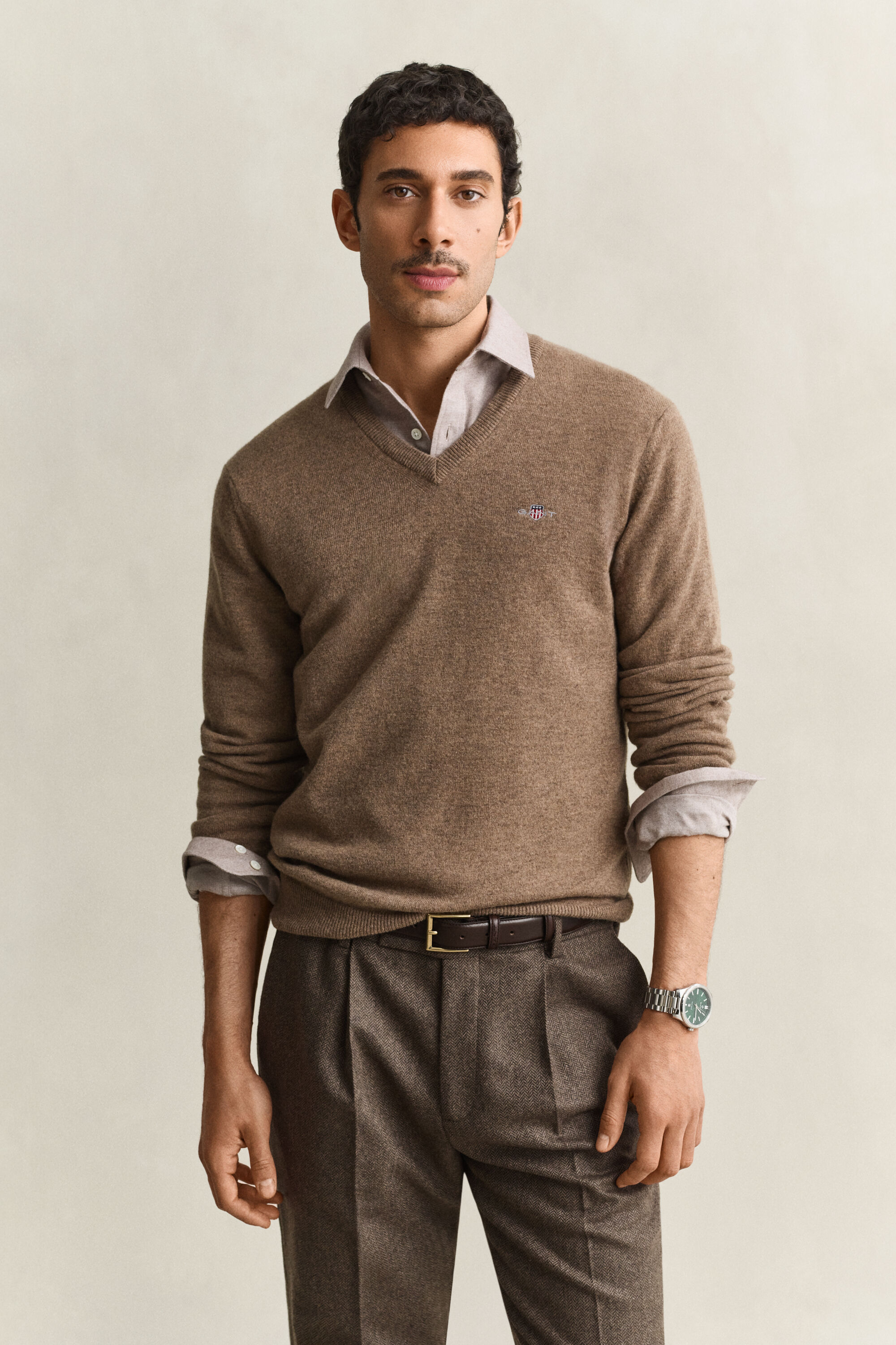 Maglia con scollo a V in lana d’agnello