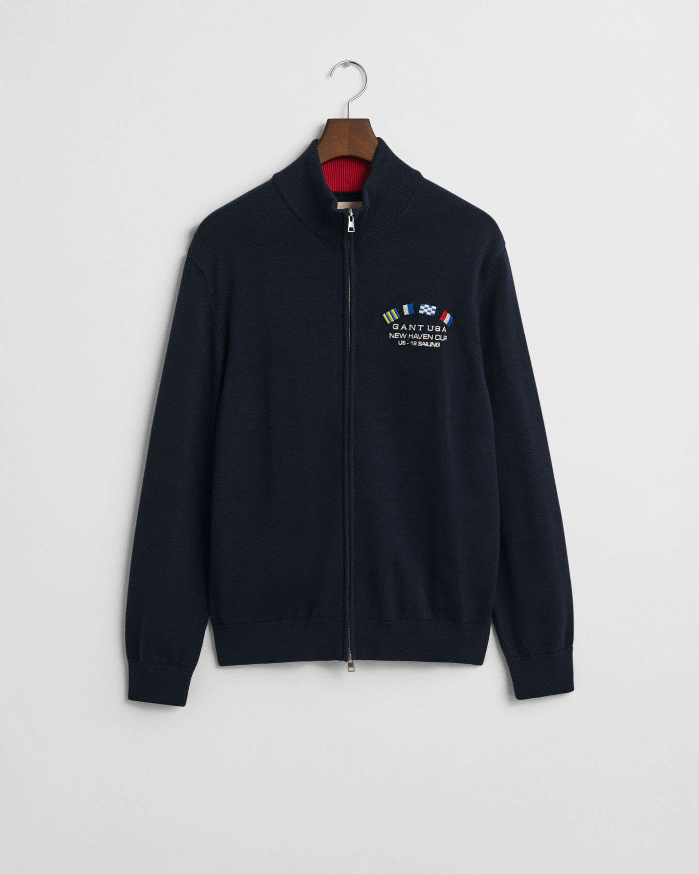 Cardigan con zip e bandiere Nautical