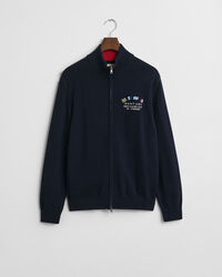 Cardigan con zip e bandiere Nautical
