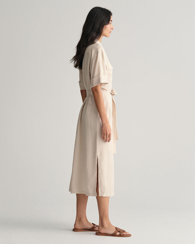 Abito chemisier a maniche corte e tasca