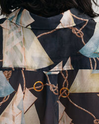 Camicia in misto cotone-seta con stampa Sailing relaxed fit