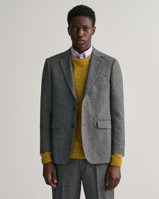 Blazer da abito con motivo a spina di pesce