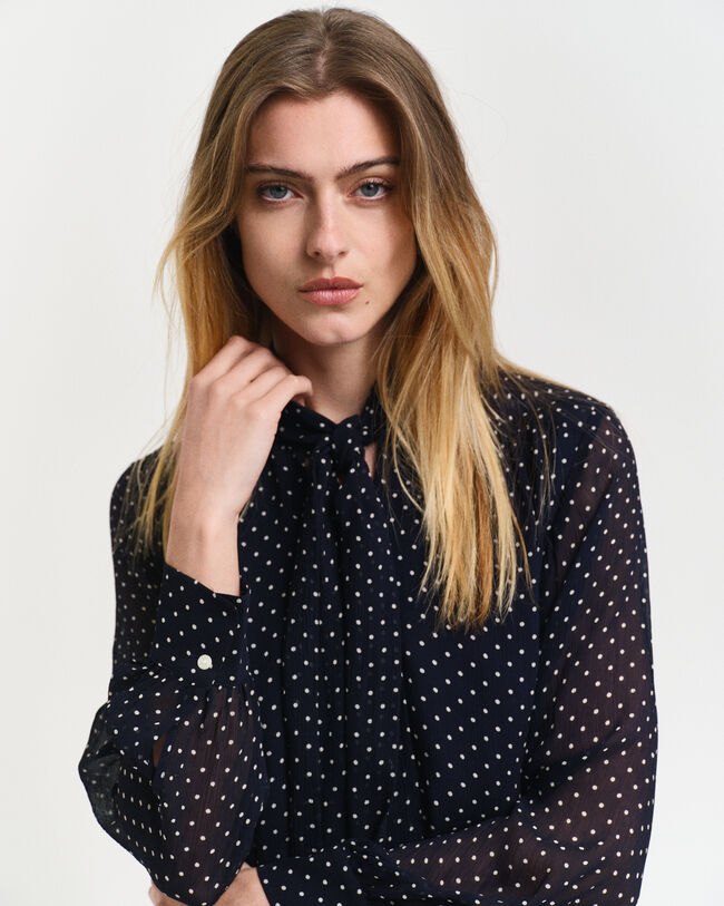 Abito con fiocco a pois