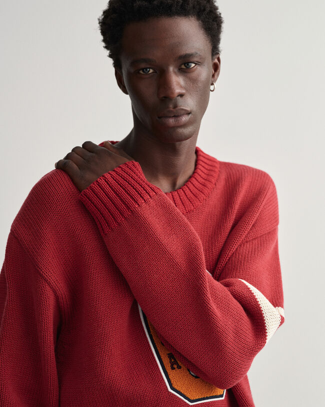 Maglia girocollo letterman oversize