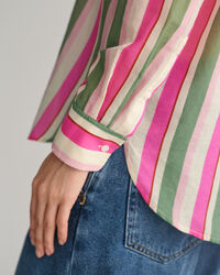 Camicia misto cotone-seta a righe relaxed fit