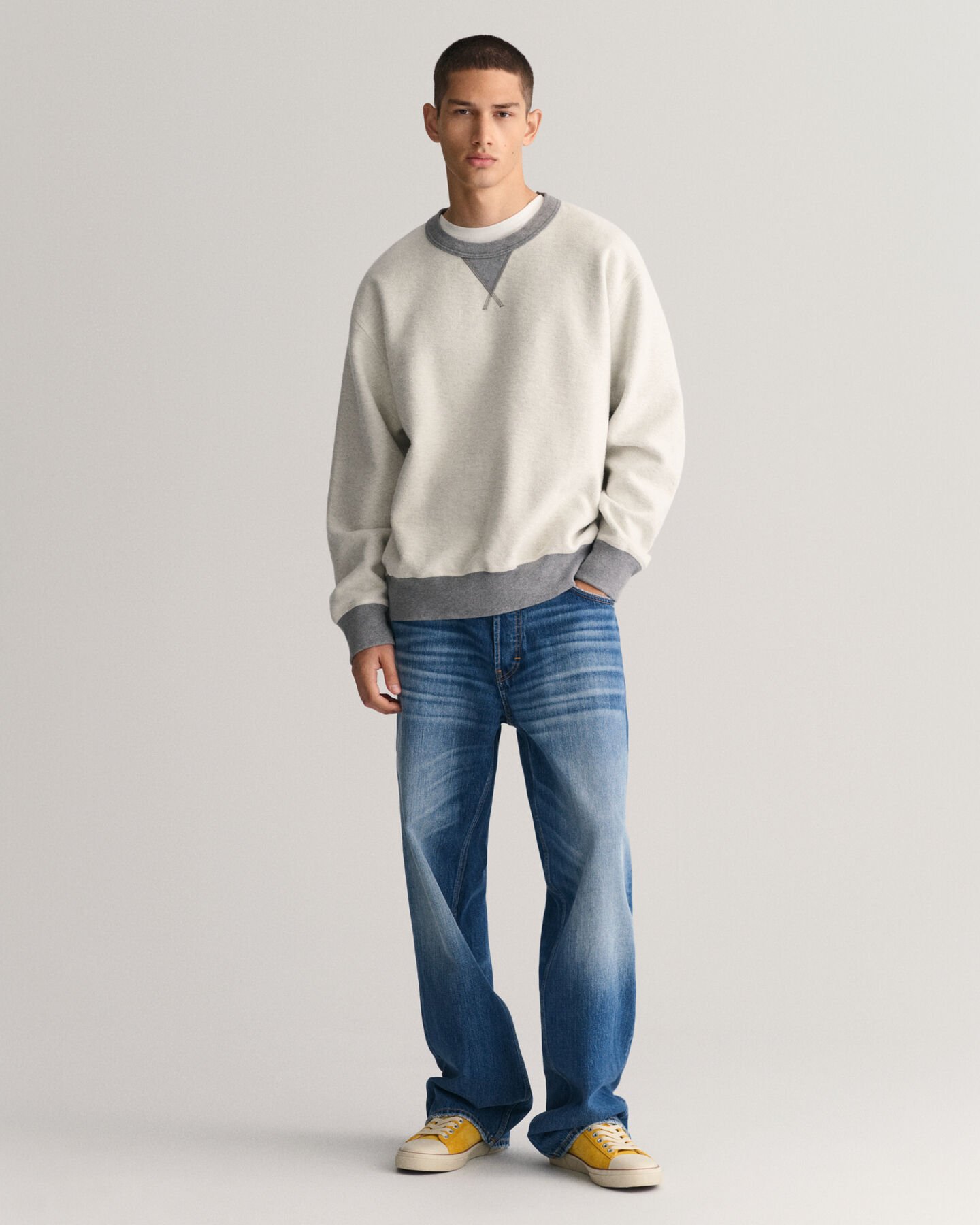 Felpa girocollo rovesciata