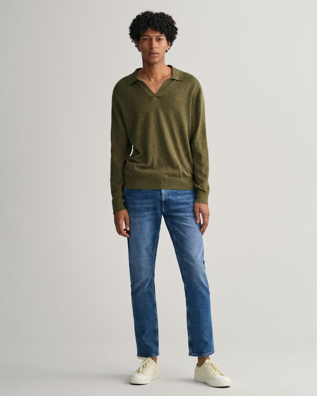 Polo in lino di cotone