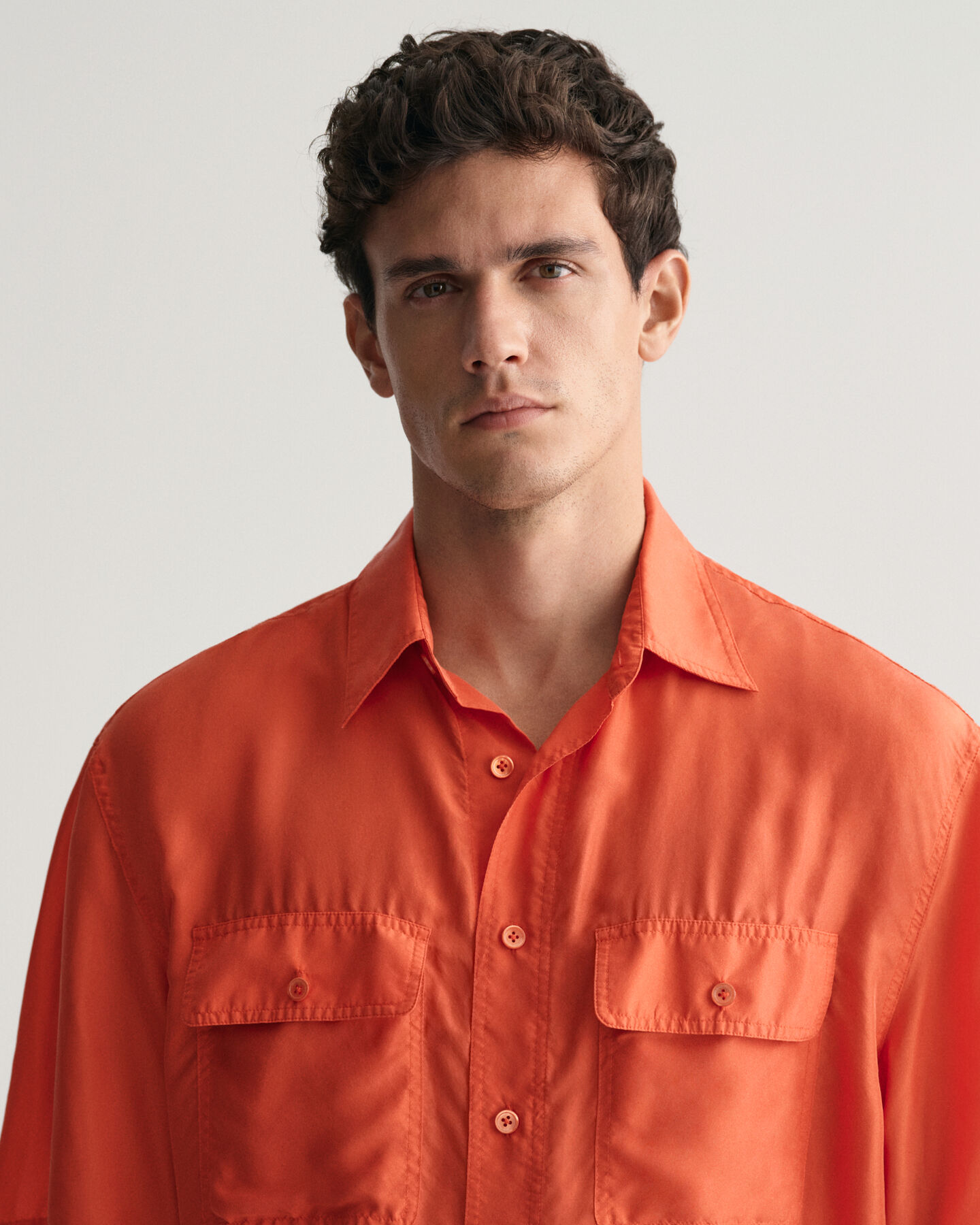 Camicia a maniche corte Washed Silk relaxed fit