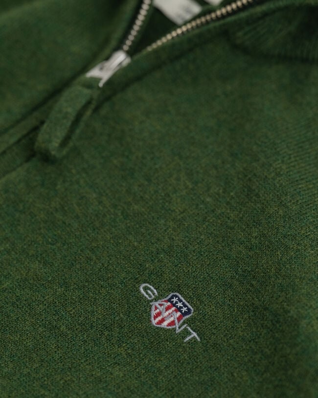 Maglia in lana d’agnello finissima con zip corta