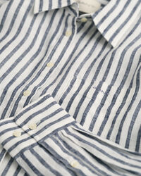 Camicia di lino a righe relaxed fit