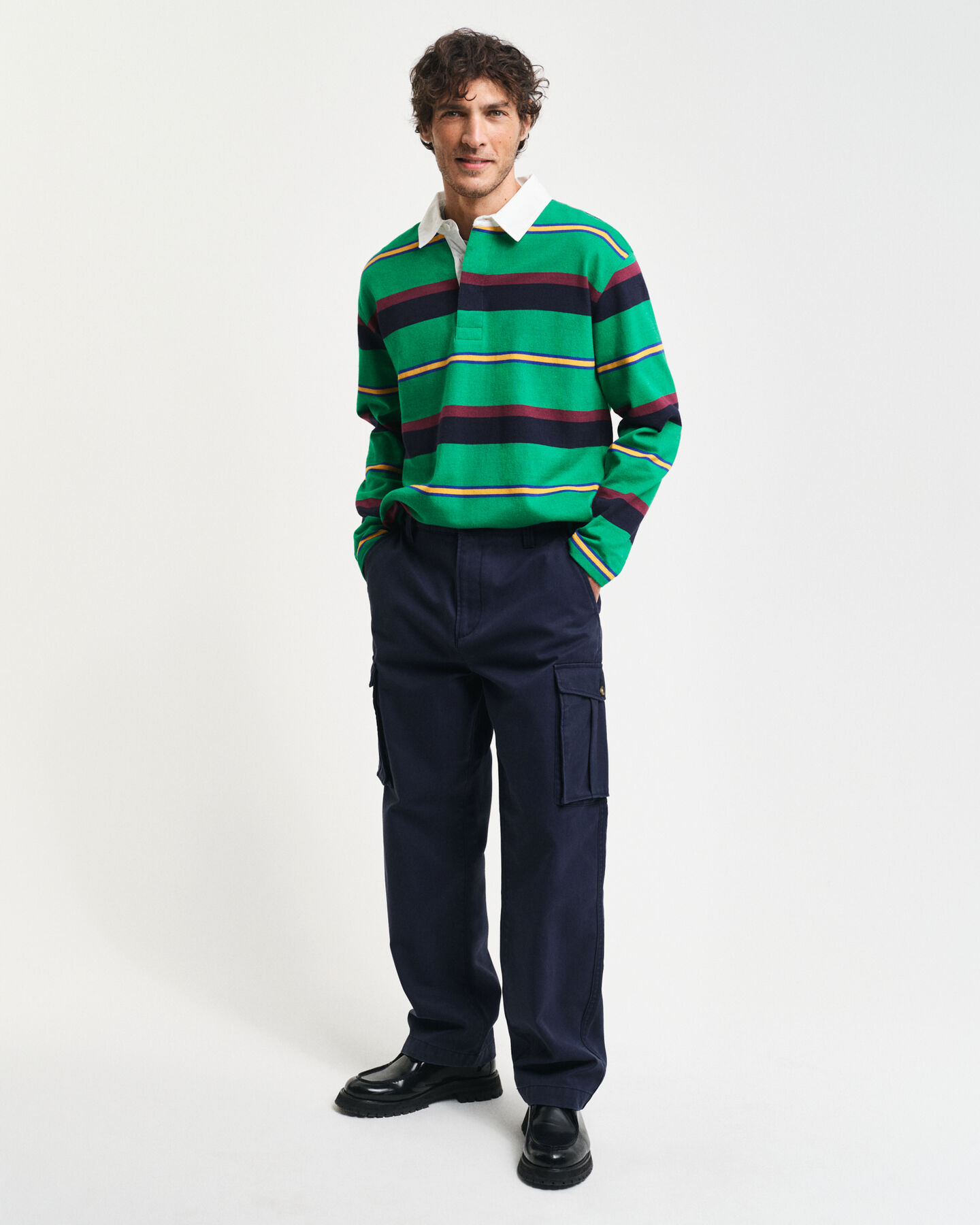 Pantaloni cargo in twill di cotone regular fit