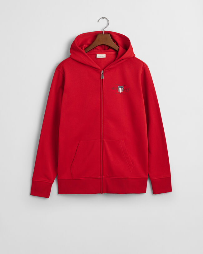 Felpa con cappuccio con stampa e zip