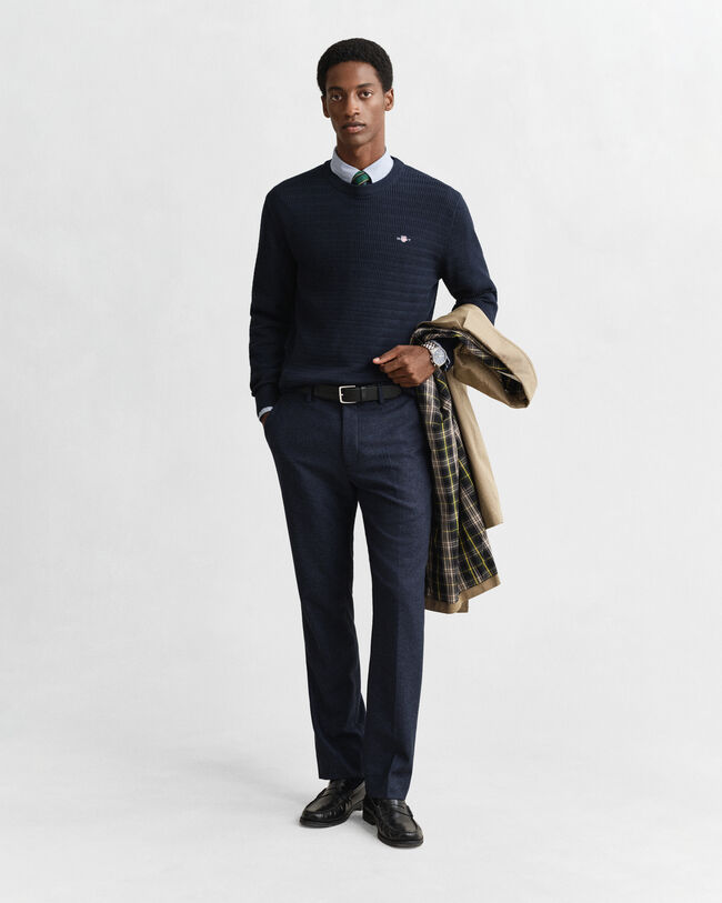 Maglia girocollo a mini trecce