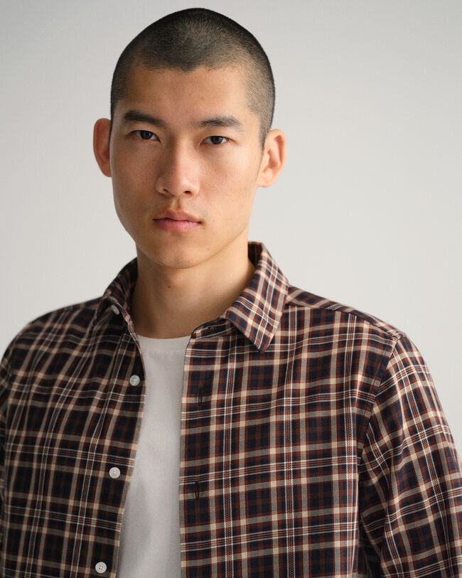 Camicia in twill a quadri slim fit