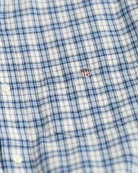 Camicia a maniche corte in popeline a quadretti regular fit