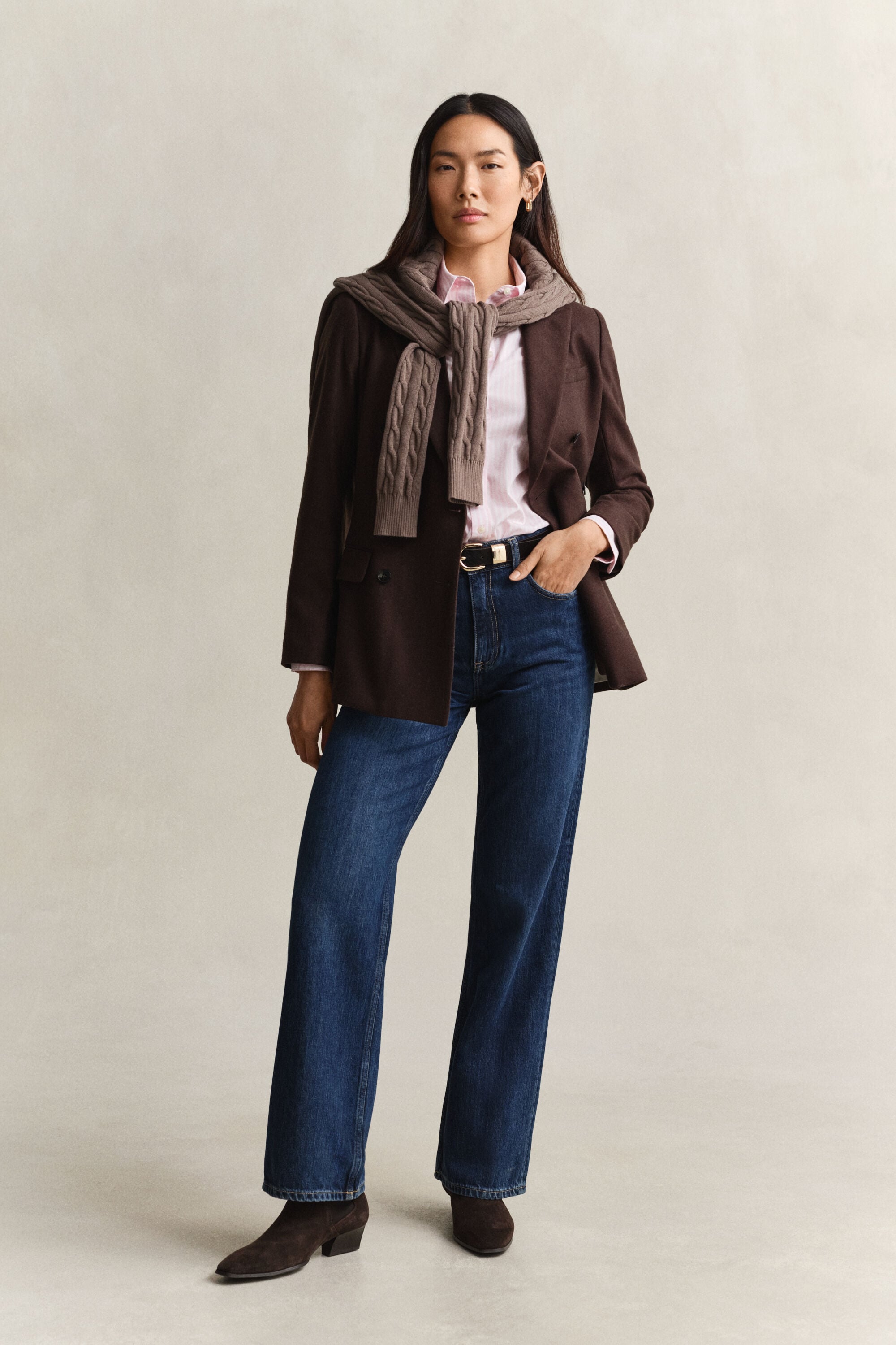 Camicia classica in popeline a righe regular fit