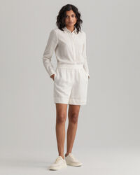 Pantaloncini pull-on in lino-viscosa