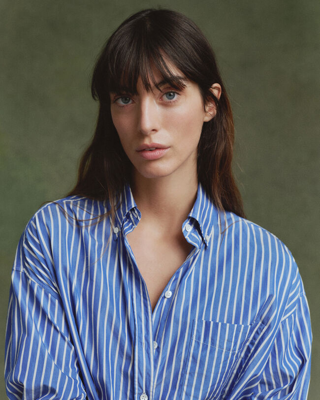 Abito chemisier a righe oversize