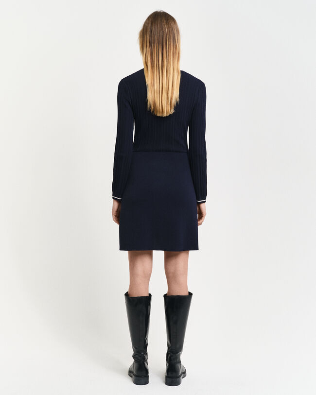 Abito in maglia a coste Contrast