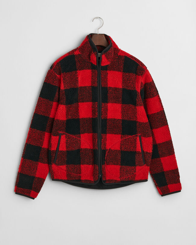 Giacca in pile a quadri