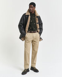 Camicia in velluto a coste con ricamo regular fit