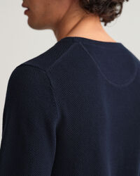 Maglia girocollo in piqu&eacute; di cotone