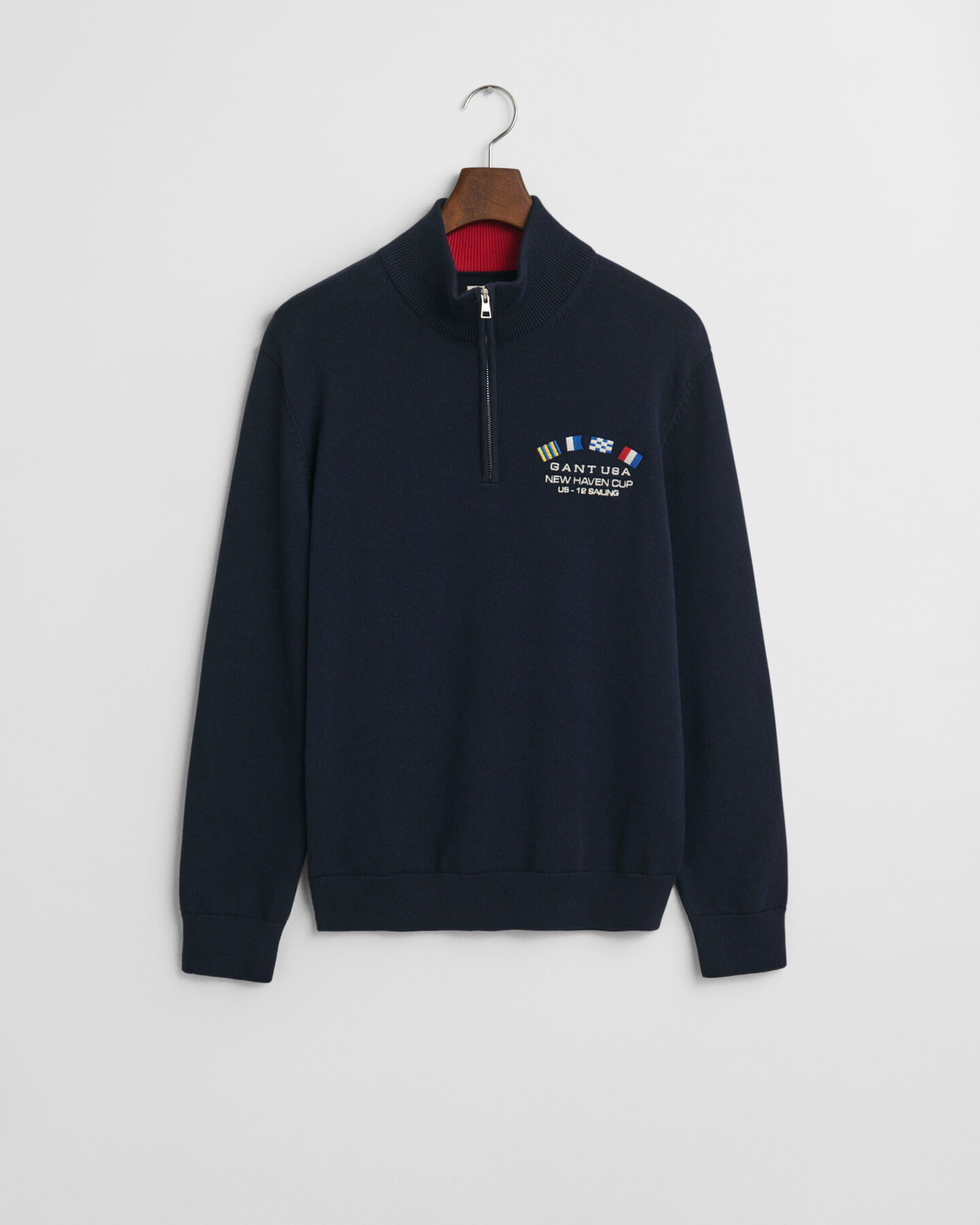 Maglia con zip corta Nautical e bandiere