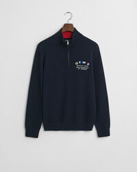 Maglia con zip corta Nautical e bandiere