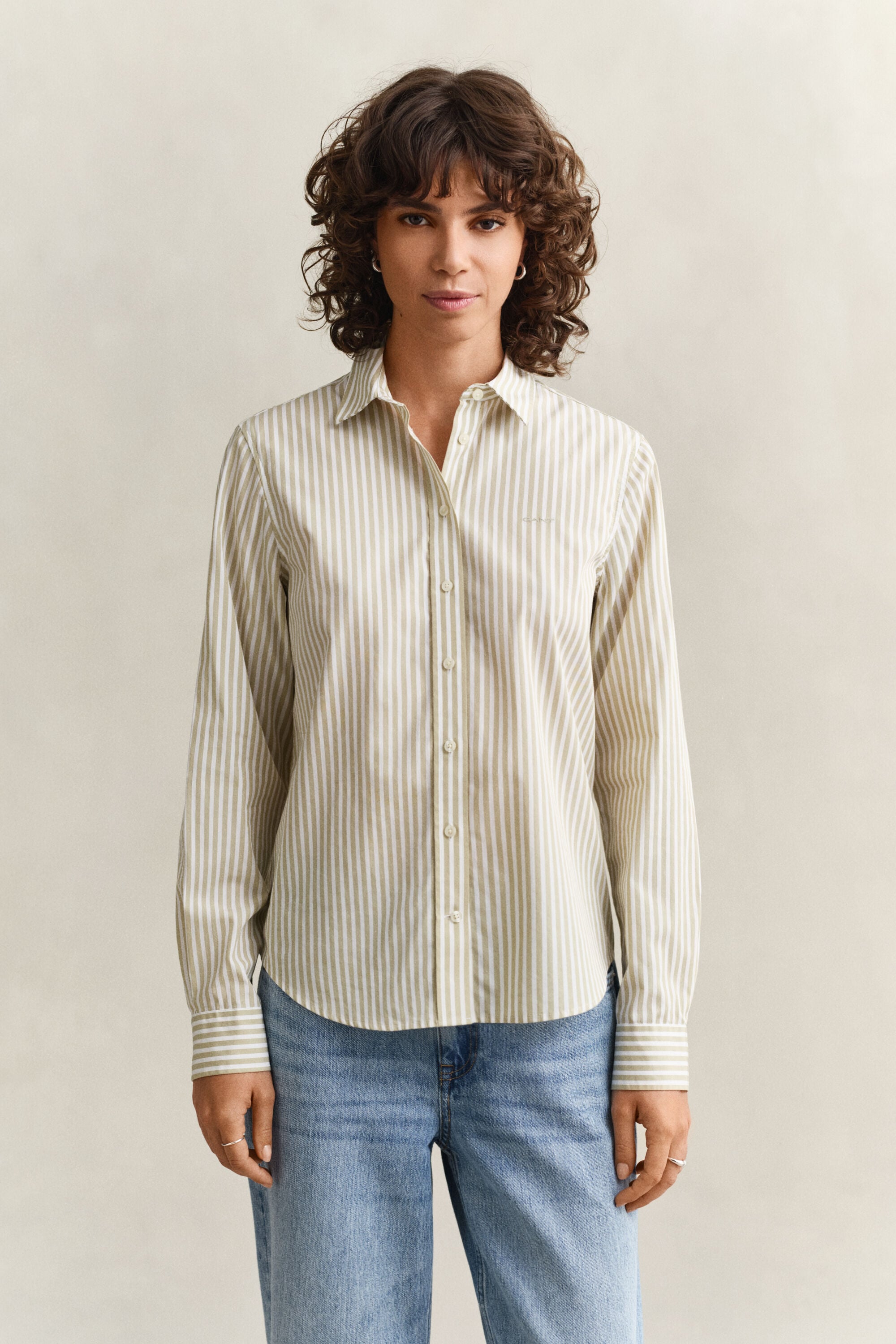Camicia classica in popeline a righe regular fit