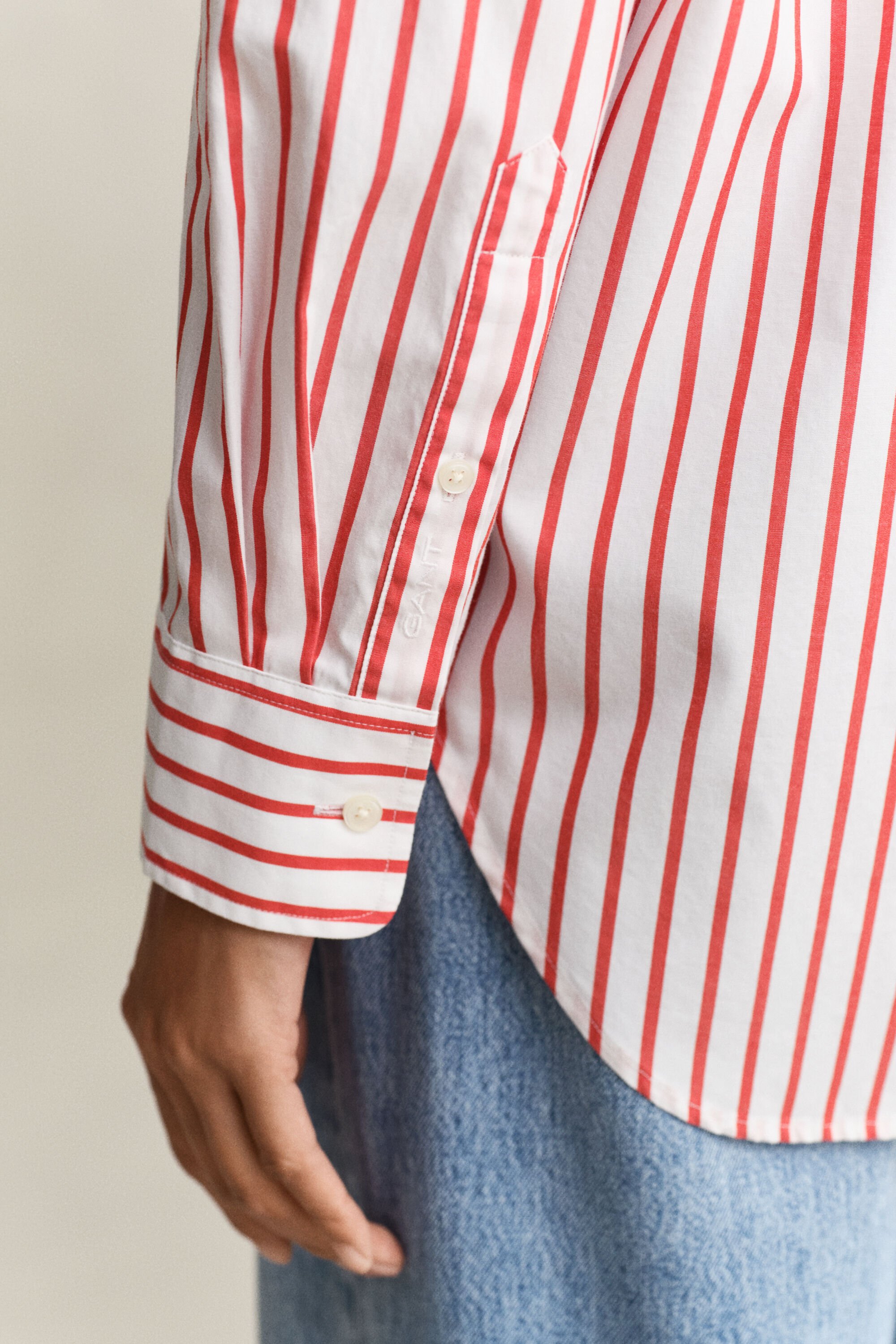 Camicia classica in popeline a righe relaxed fit