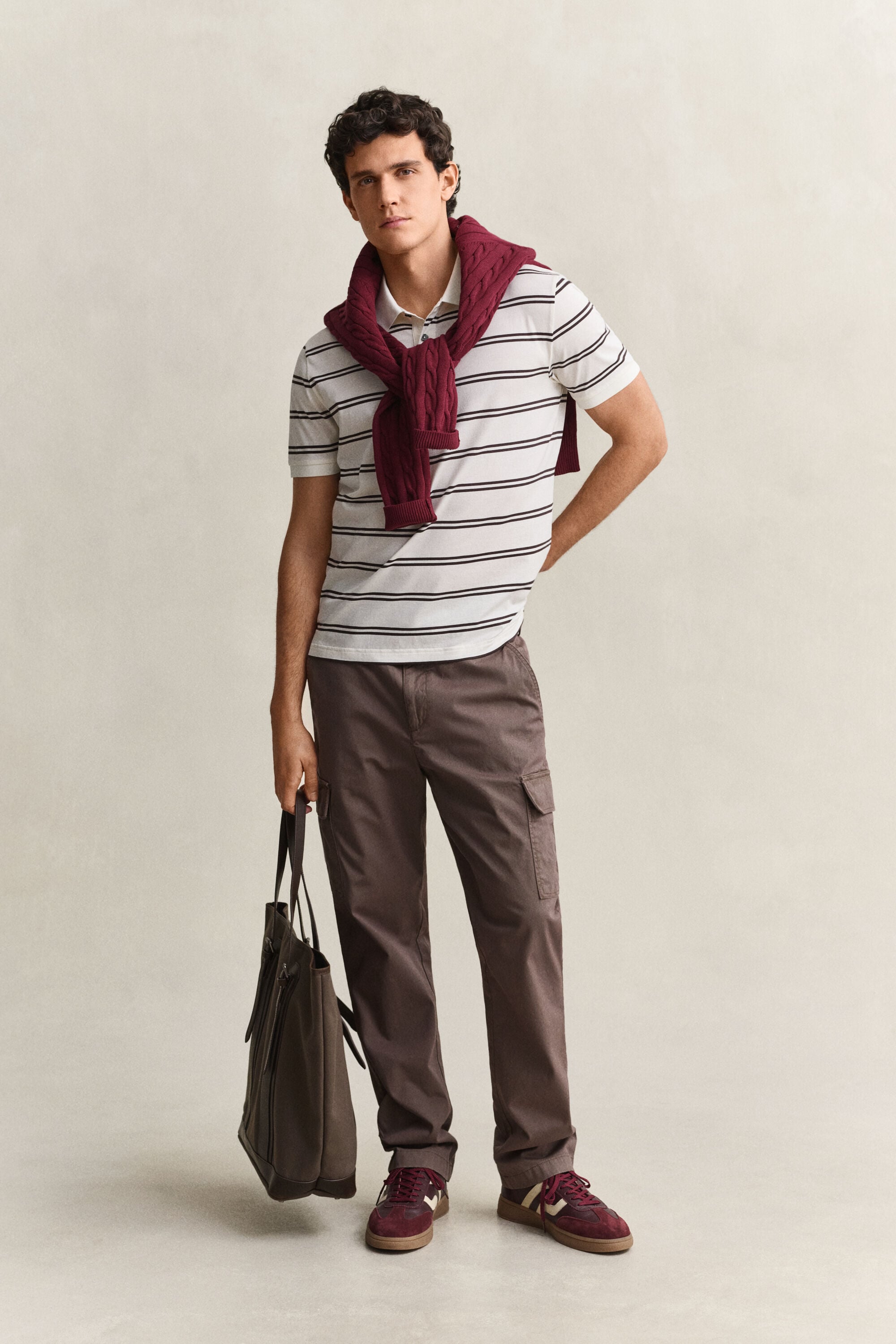 Polo a righe in cotone Pima