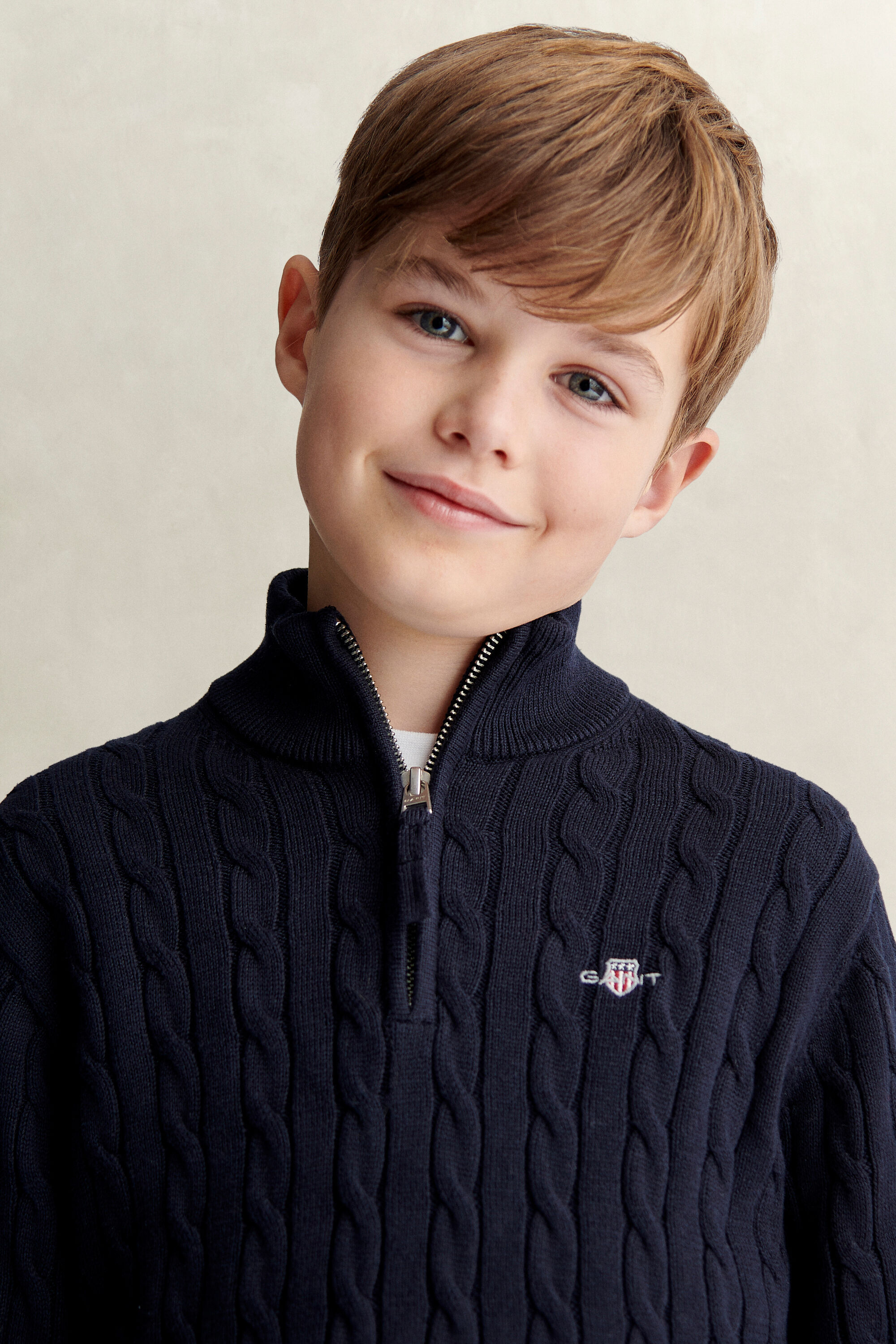 Maglia con zip corta a trecce Shield Teen Boys