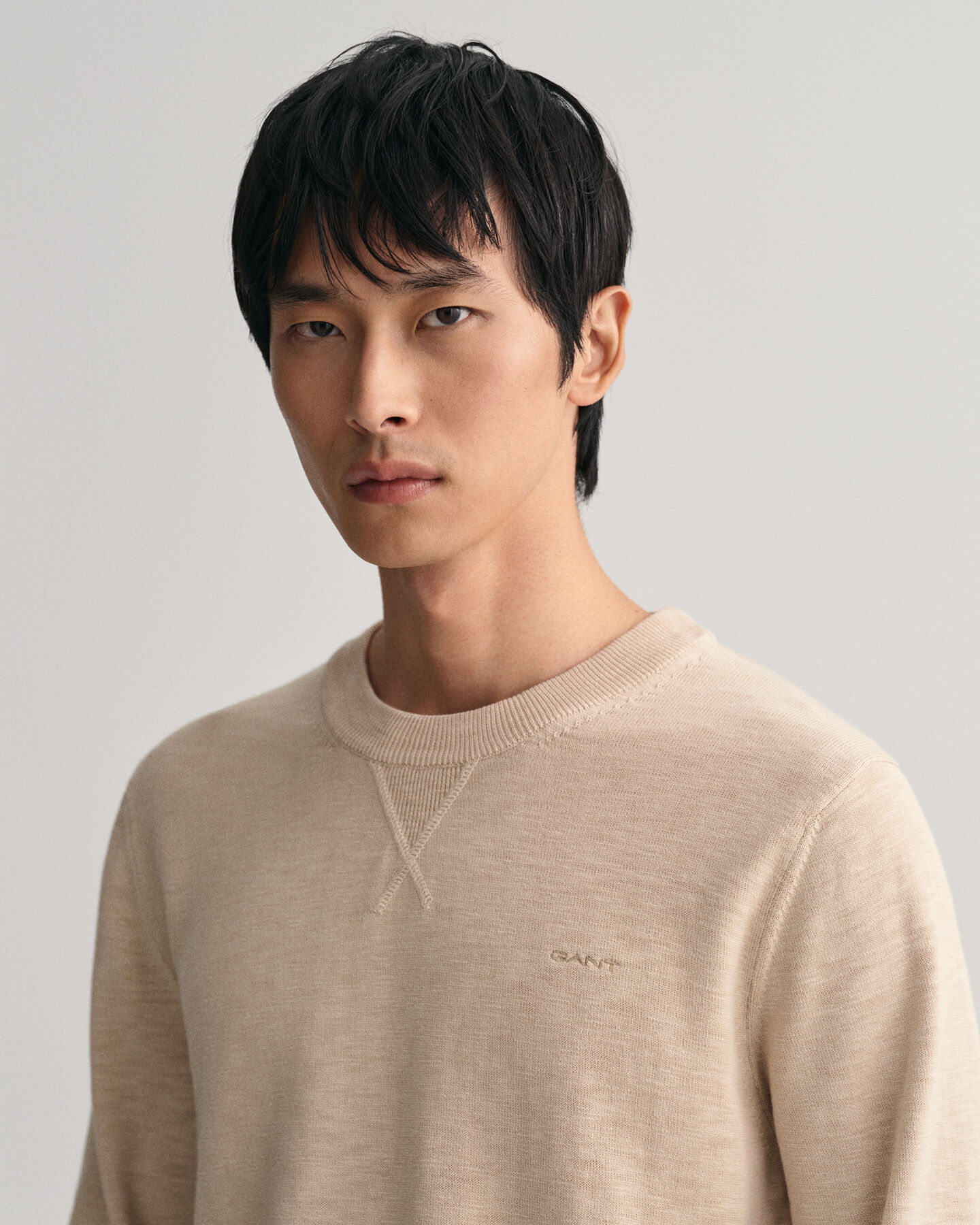 Maglia girocollo in cotone flamme