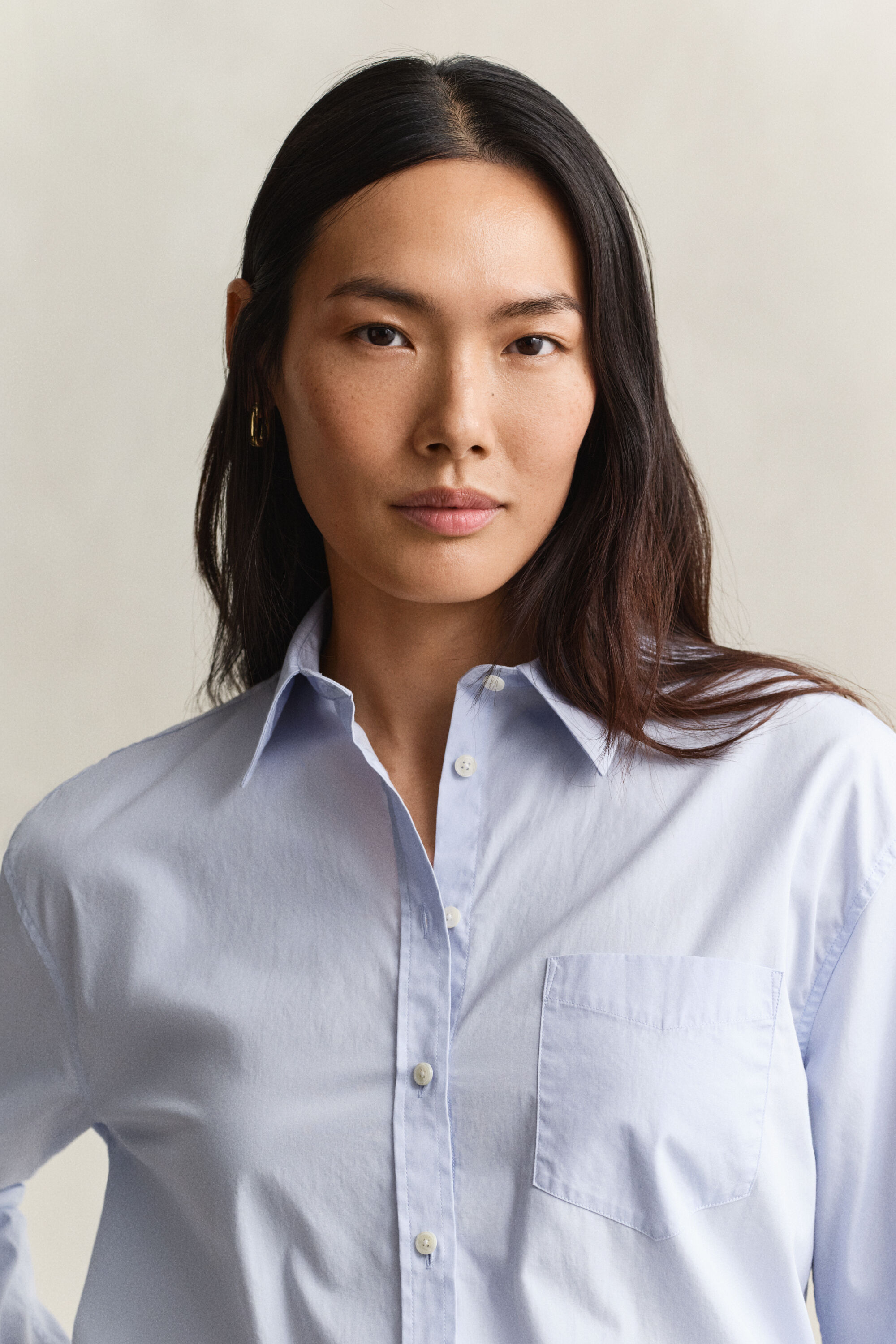 Camicia classica in popeline relaxed fit