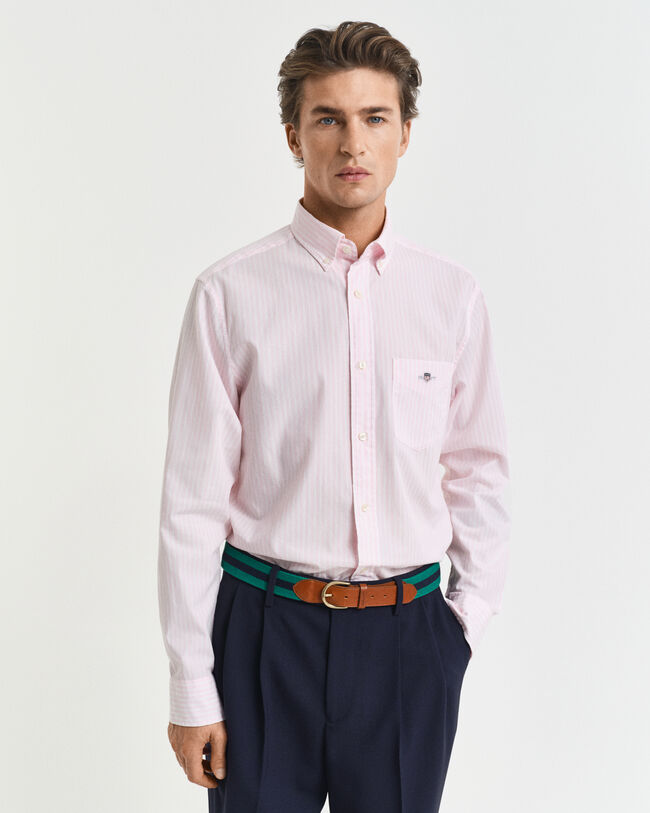 Camicia classica in popeline a righe regular fit