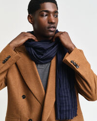 Sciarpa gessata in finissima lana merino