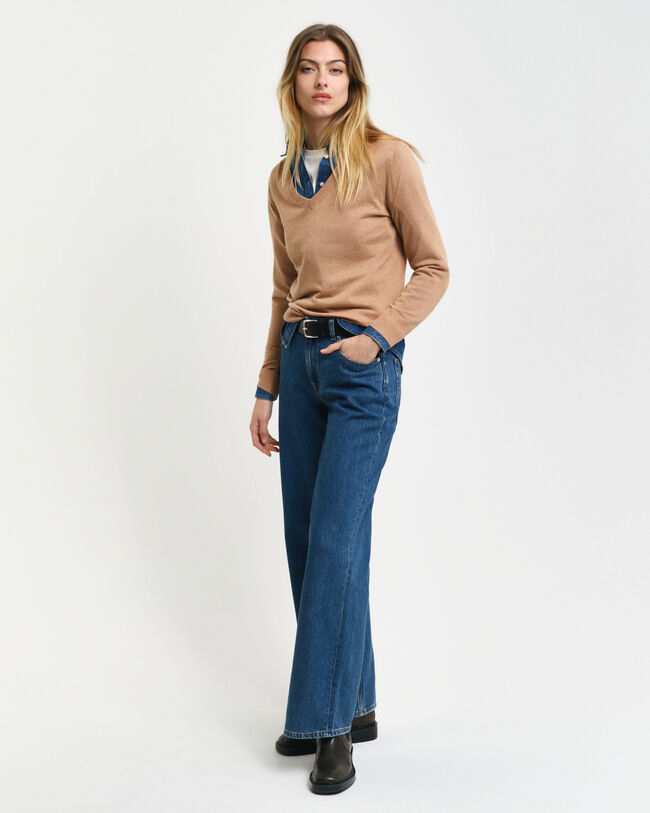 Maglia con scollo a V lavorata a maglia fine