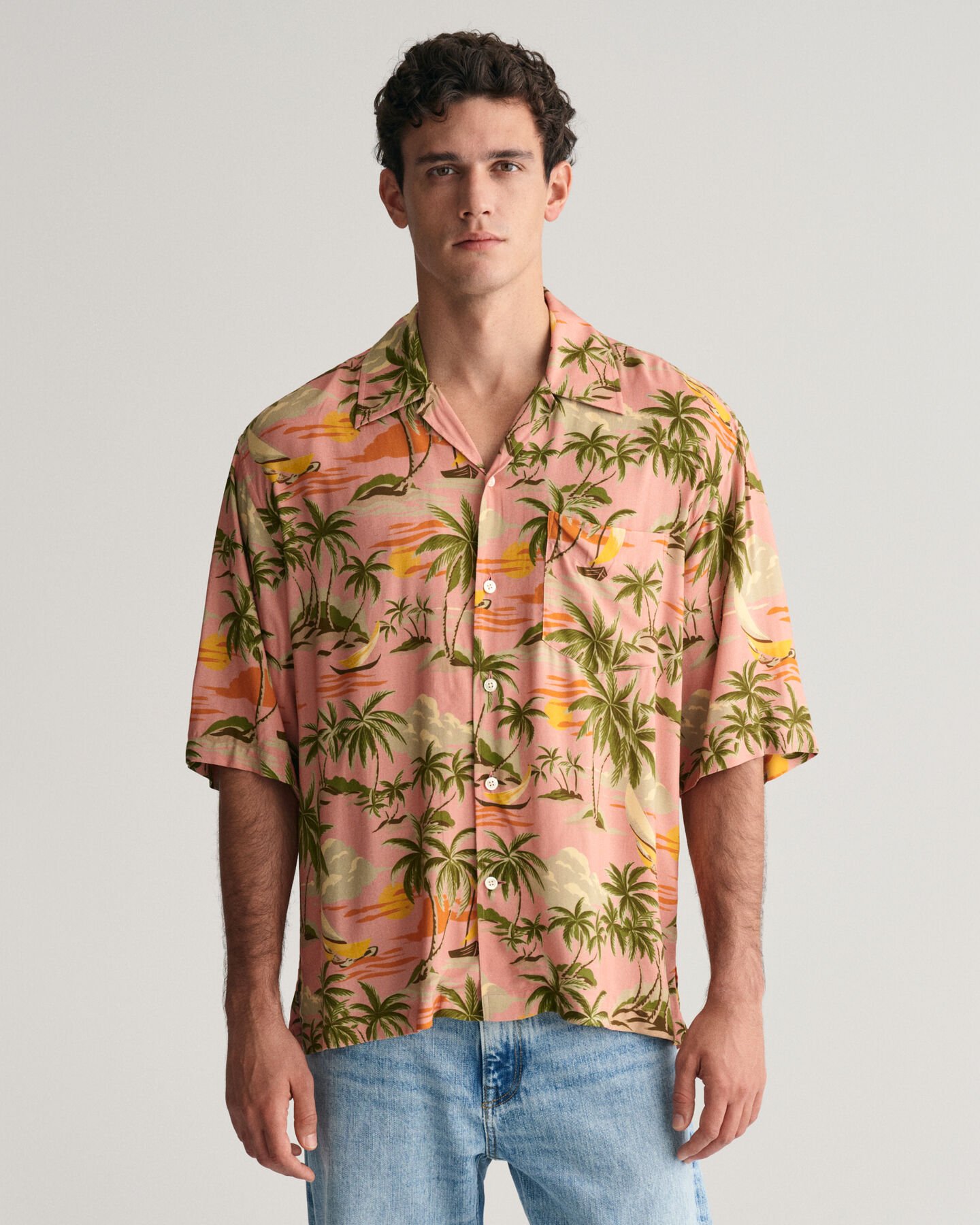 Camicia a maniche corte Hawaiian Print relaxed fit