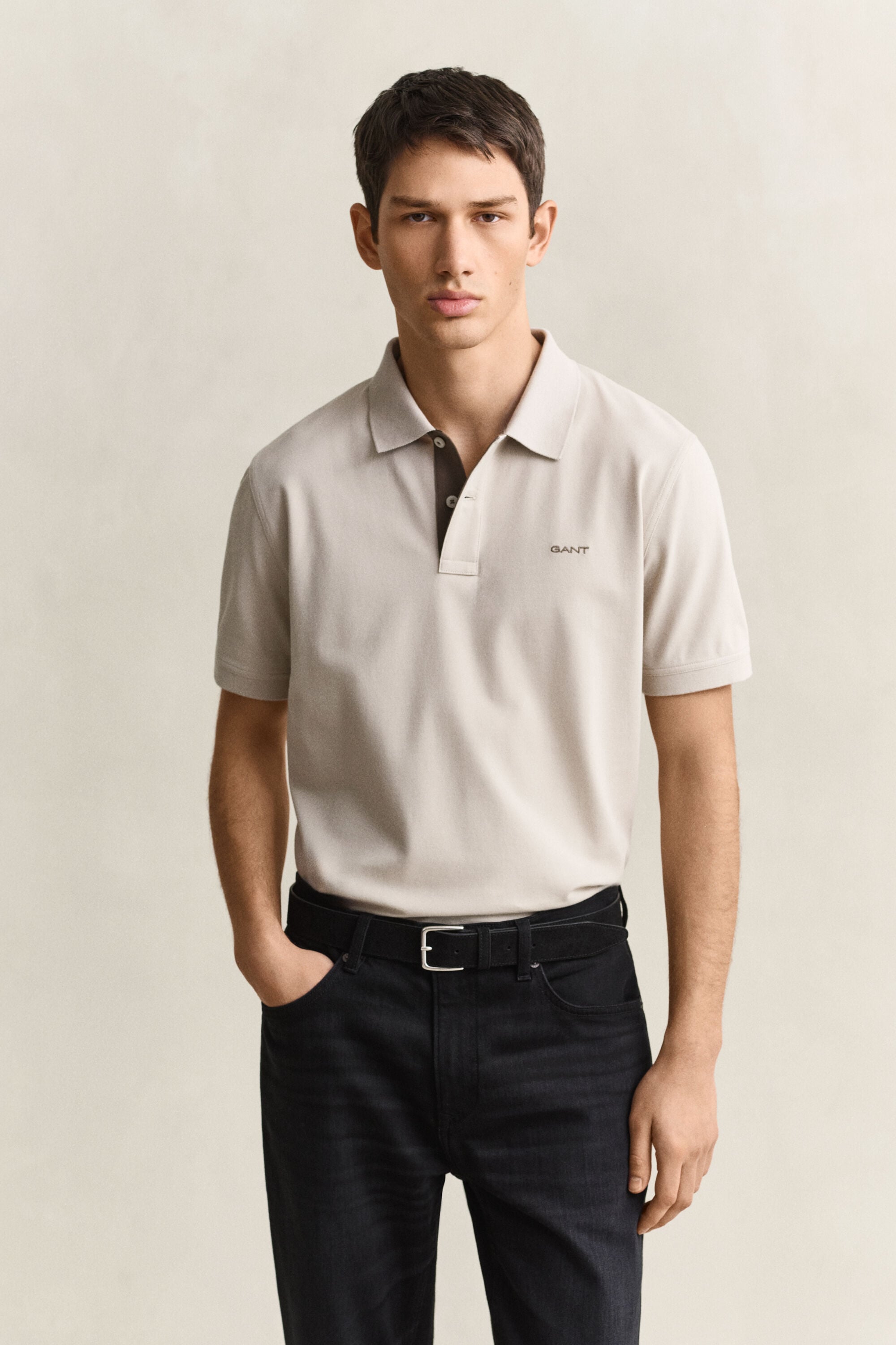 Polo in piqué a contrasto