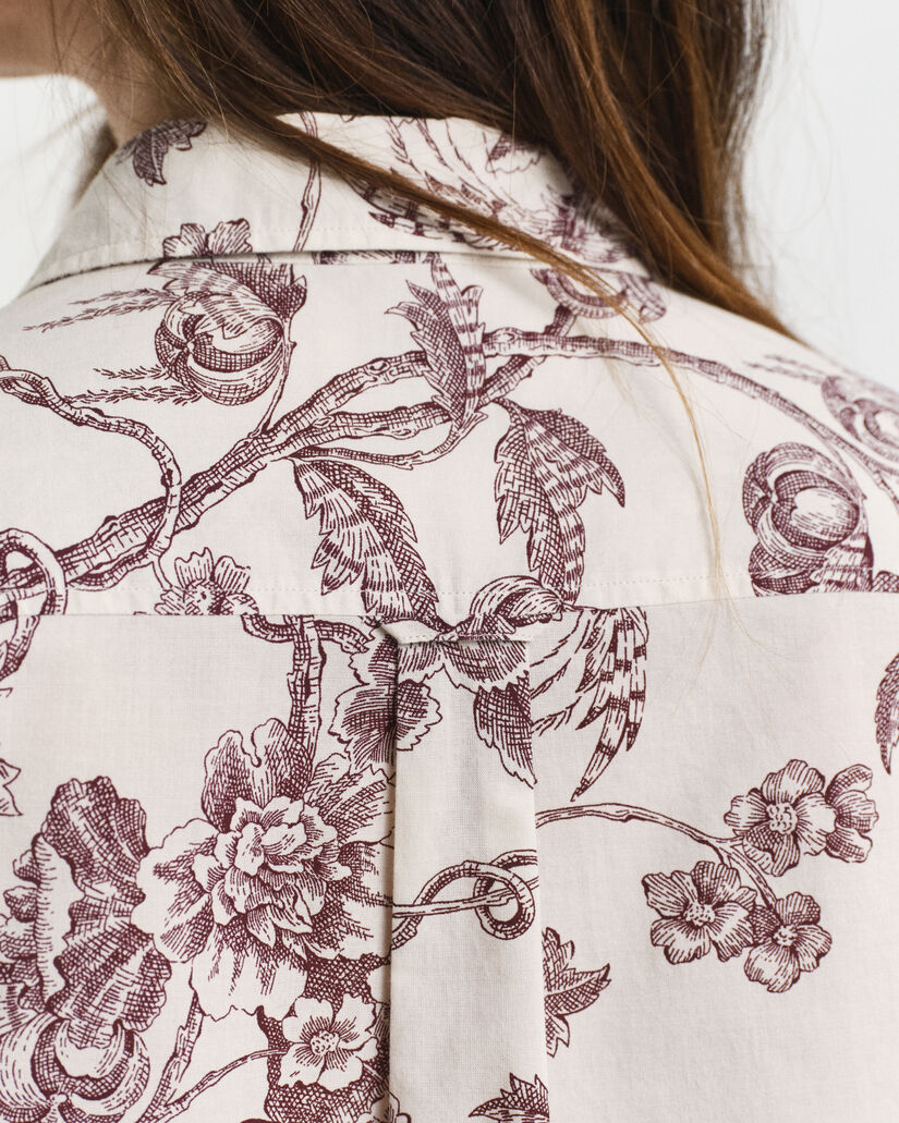 Camicia in misto cotone-voile con stampa di albero regular fit