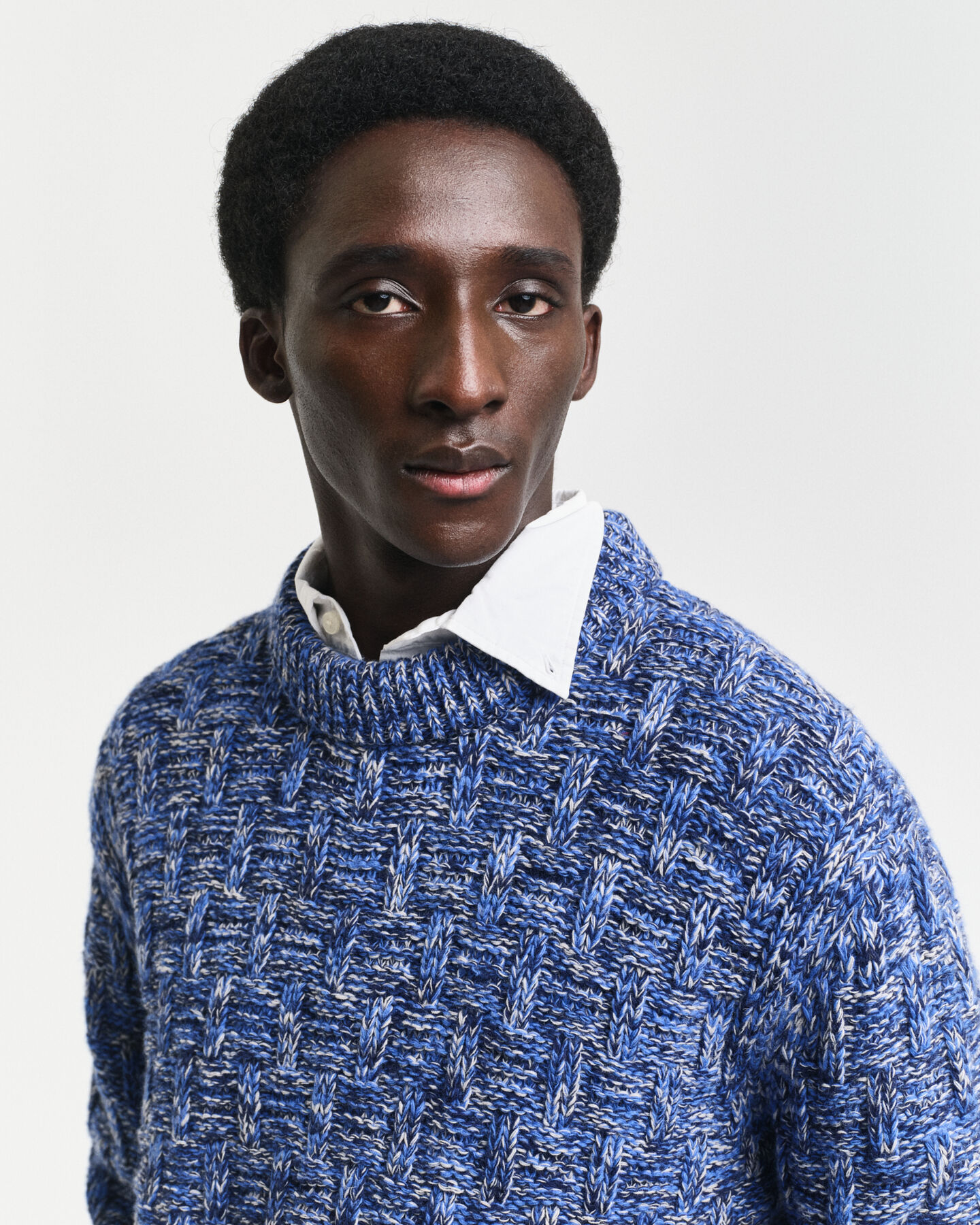 Maglia girocollo in misto lana testurizzata