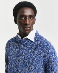 Maglia girocollo in misto lana testurizzata