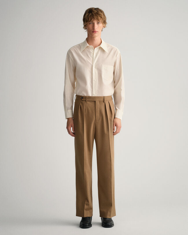 Pantaloni da abito in flanella gamba larga