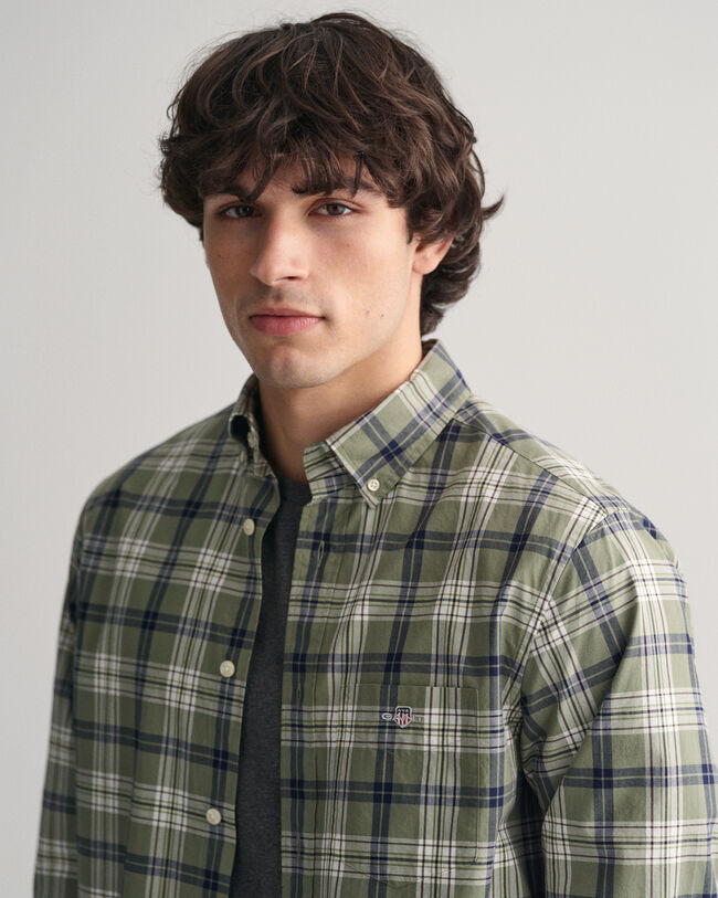 Camicia a quadri in popeline regular fit