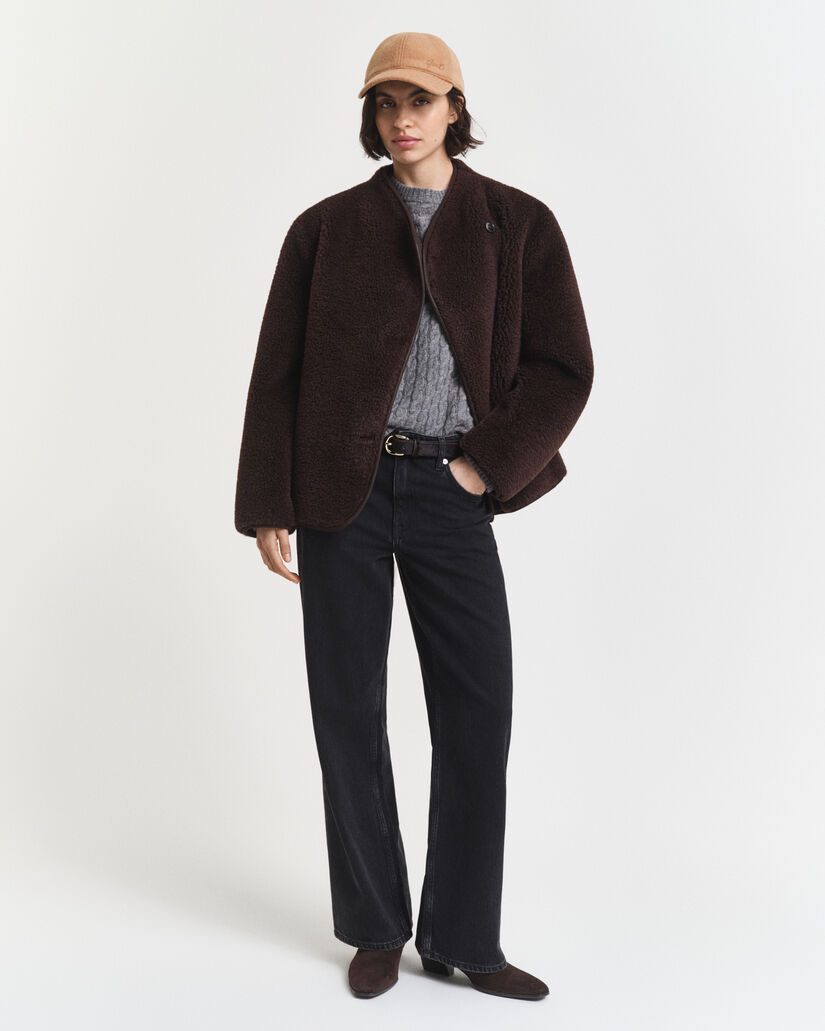 Maglia girocollo in cashmere a trecce