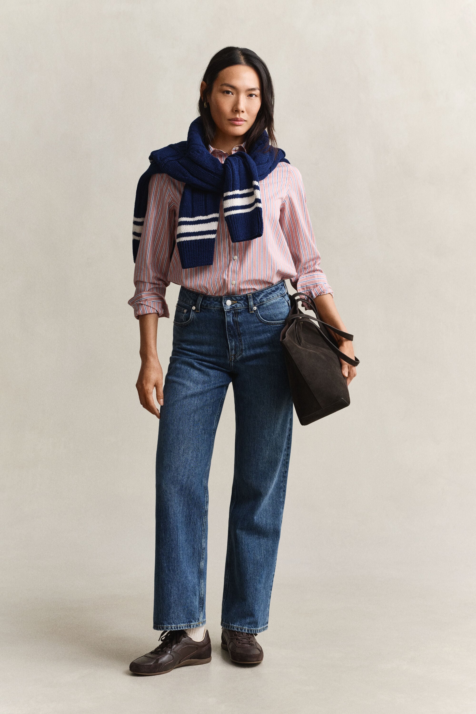 Camicia classica in popeline a righe regular fit