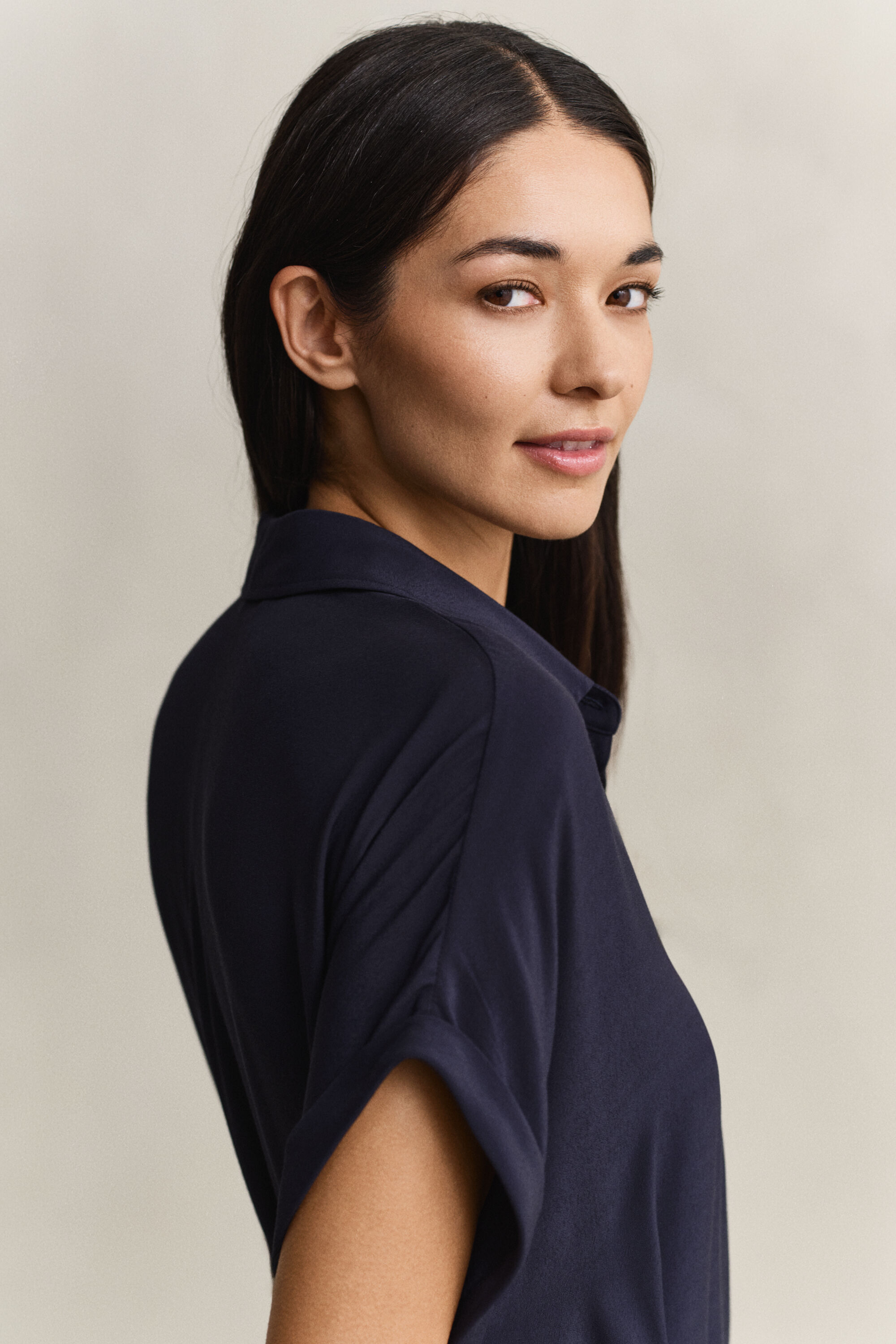 Abito chemisier con maniche ad aletta